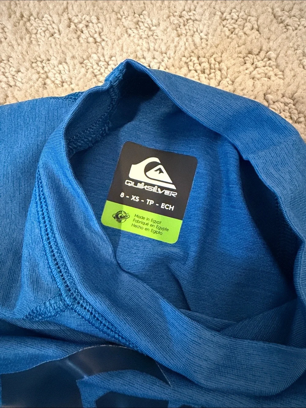 Quiksilver Blue Short Sleeve Rash Guard